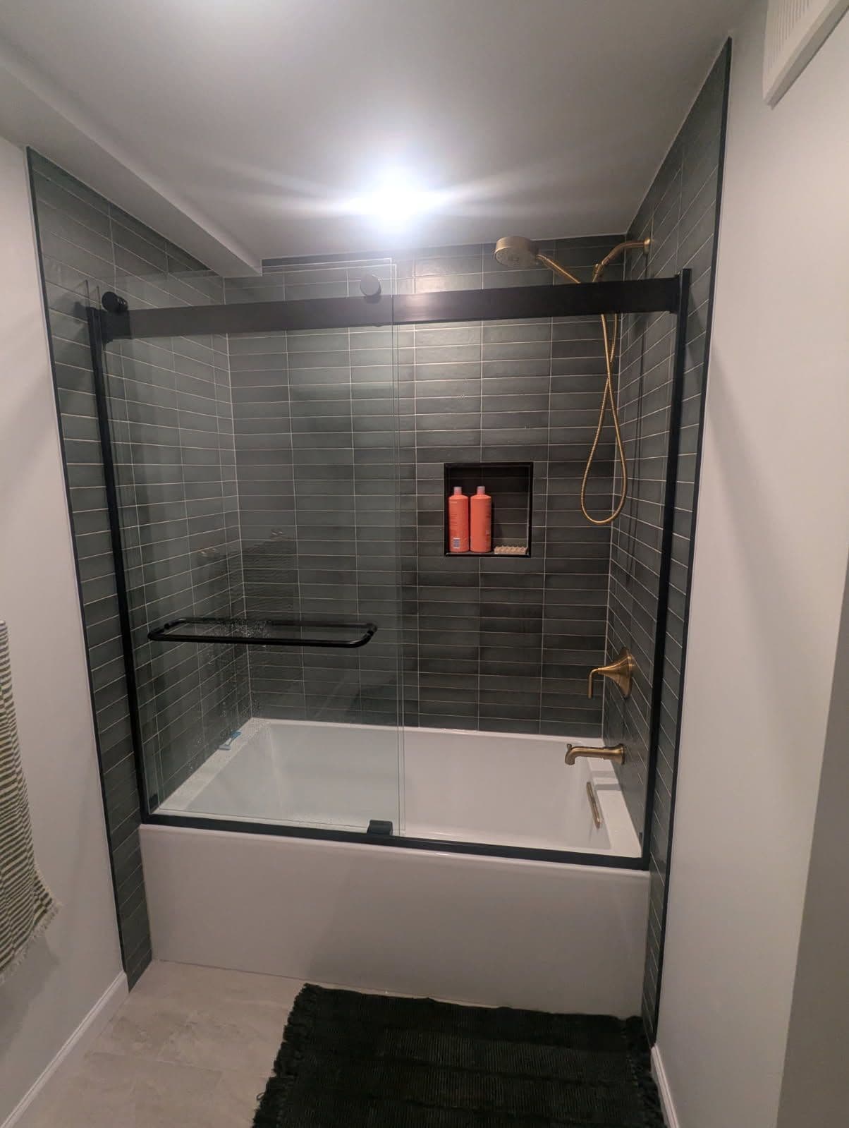 Basement Bath Luxury with Shower Gold Fixtures image